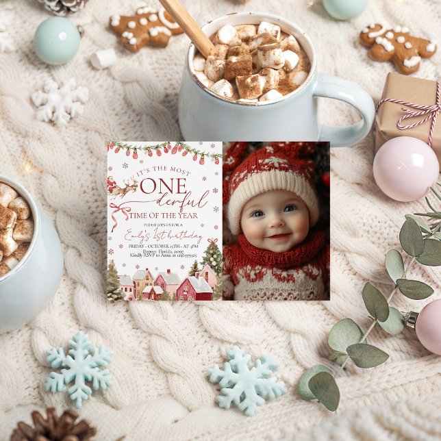 Convite ONEderful Christmas Photo Invitation (Criador carregado)