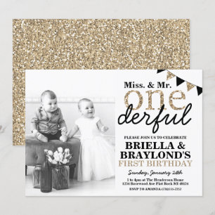 Convite Onederful para o Primeiro Aniversário de G