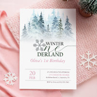ONEderland de Inverno Floresta Nevada Aniversário