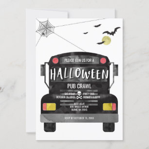 Convite Ônibus de festa de Halloween