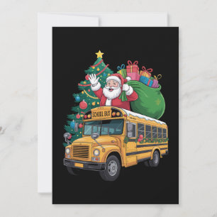 Convite Ônibus Escolar De Natal Papai Noel Árvore De Natal