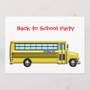 Convite Ônibus escolar de volta à festa escolar PERSONALIZ