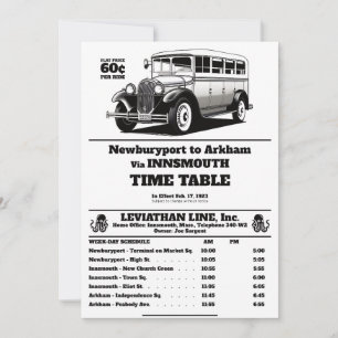 Convite Ônibus Innsmouth Schedule Joe Sargent