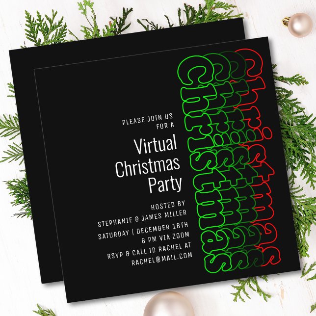 Convite Online para Festa Virtual de Natal Moderna (Criador carregado)