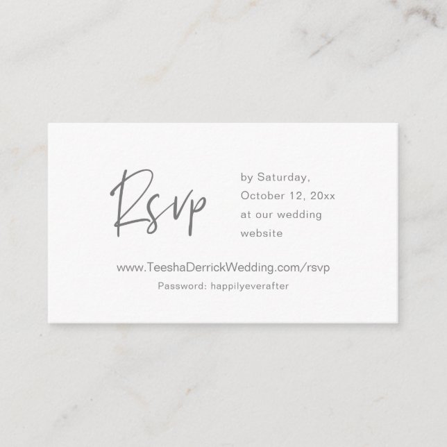 Convite online RSVP, Site de Casamento, Cinza Escu (Frente)