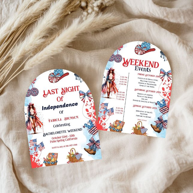 Convite Ontem à noite da independência 4º de Bachelorette (Criador carregado)