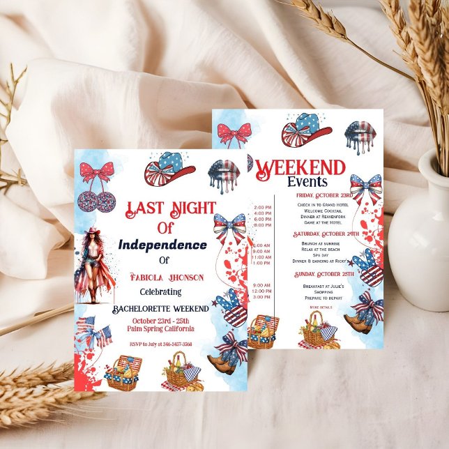 Convite Ontem à noite da independência 4º de Bachelorette (Criador carregado)
