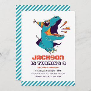 Convite Ontem legal T-Rex Dinossaur Boys