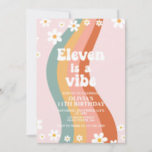 Convite Onze é um aniversário de 11 do arco-íris da vibe