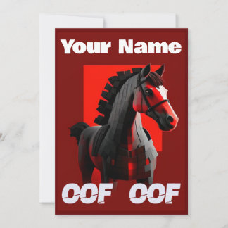 Convite Oof Roblox Funny Meme Red Horse