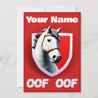 Convite Oof Roblox Funny Meme Red White Horse
