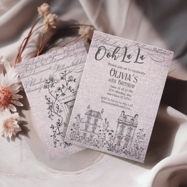 Convite Ooh La La French Fairytale Party (Criador carregado)