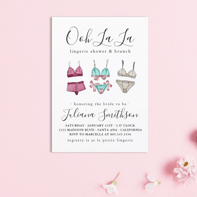 Convite Ooh La La Lingerie Bridal Shower (Criador carregado)