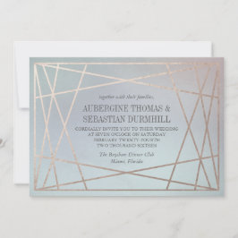 Convite Opaline Champagne Pastel Dourado