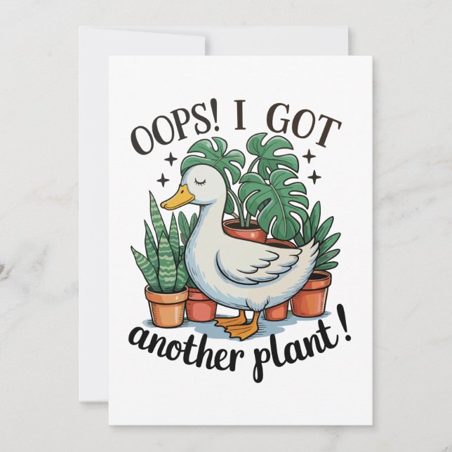Convite Ops, Eu Tenho Outro Ganso de Planta Engraçado de J (Frente)