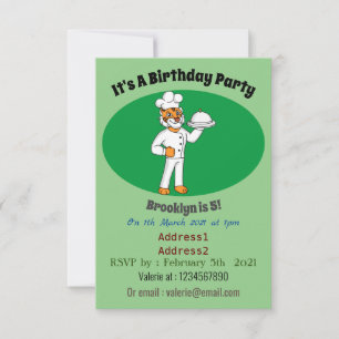 Convite Óptica de desenho animado de tigre engraçado