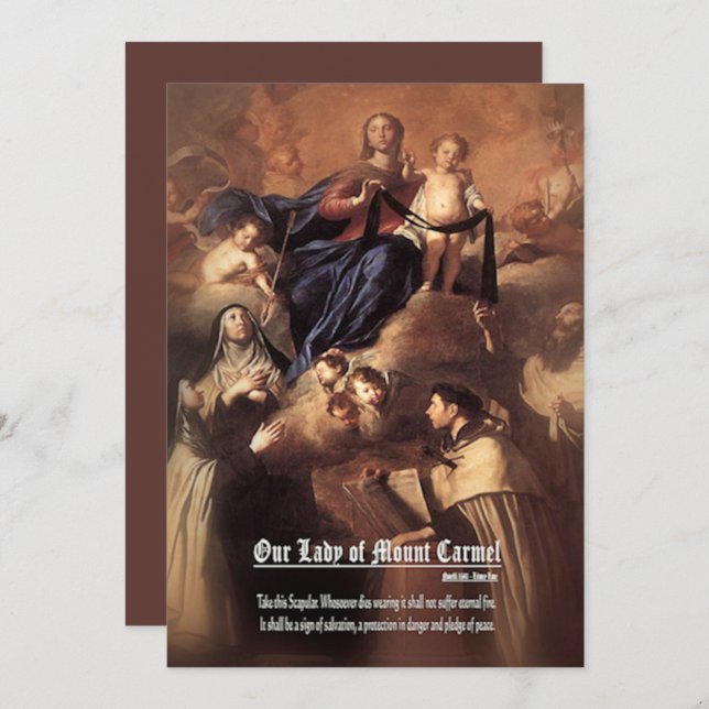 Convite Oração de Nossa Senhora do Monte Carmelo (Frente/Verso)