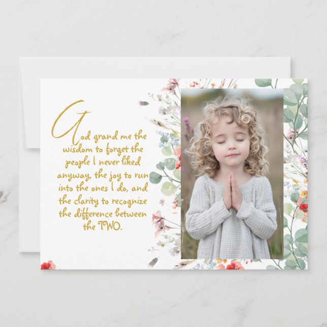 Convite Oração Personalizada da Sabedoria com Foto, Nome.  (Frente)