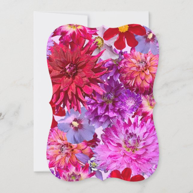 Convite oral, padrão de flor grande, (Frente)