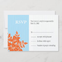 Orange and Tiffany Wedding RSVP Response Card