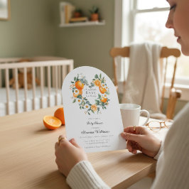 Convite Orange Blossom Baby Shower Arch Invitation