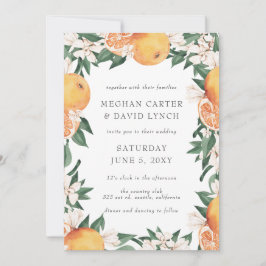 Convite Orange Blossoms Citrus Botanical Wedding