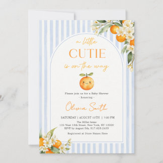 Convite Orange Citrus Little Cutie Baby Shower