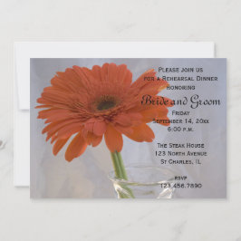 Convite Orange Daisy no Janto de ensaio de Casamento Vase