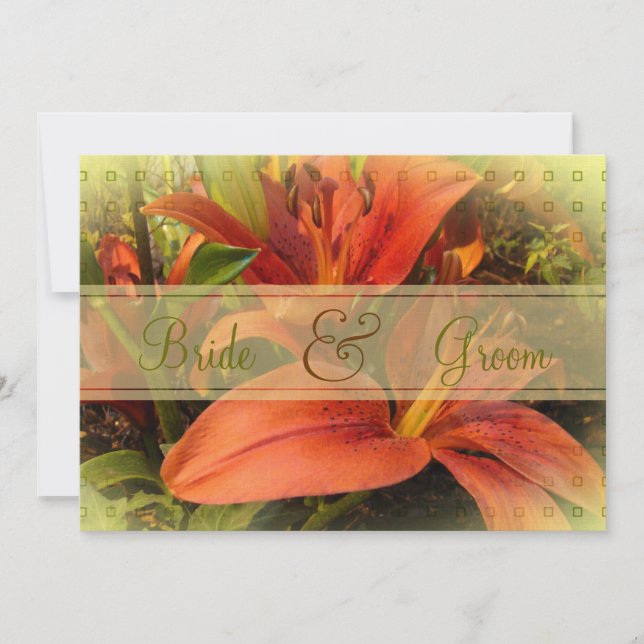 Convite Orange e Brown 4 Lily com Monograma (Frente)