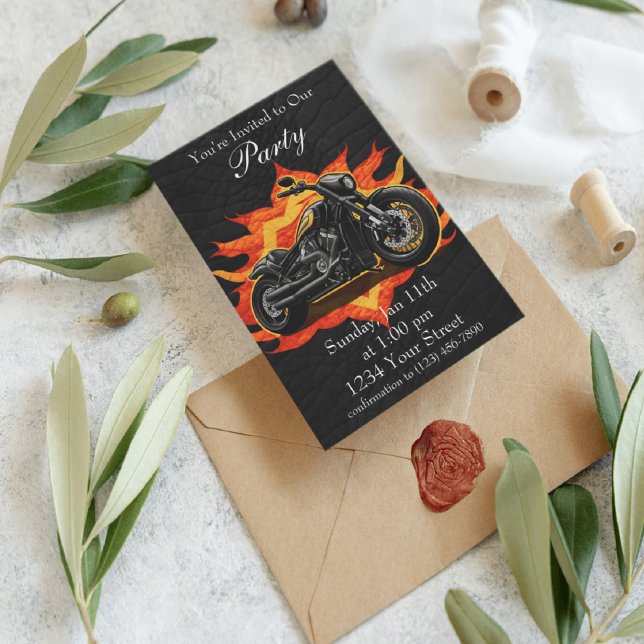 Convite Orange e Red Experimente o Festa de Bicicleta das  (Criador carregado)