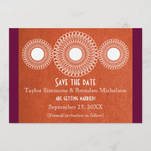 Convite Orange Elegância do Extremo Oriente Save the Date