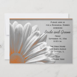 Convite Orange Floral destaca Janta de ensaio de casamento