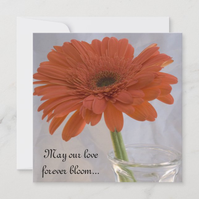 Convite Orange Gerber Daisy Wedding (Frente)