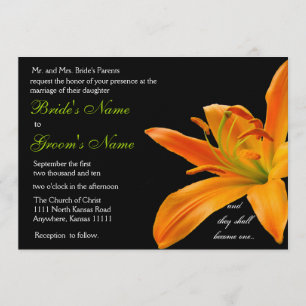 Convite Orange Lily Wedding
