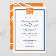 Orange Marigold Flower Floral and Blue Weding