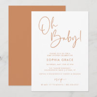 Orange Modern Boho Gênero Chá de fraldas Neutro
