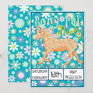 Convite Orange Palomino Birthday II (floral verde mole)