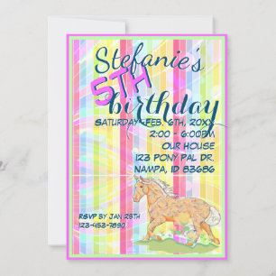 Convite Orange Palomino Birthday III (faixa de vento paste