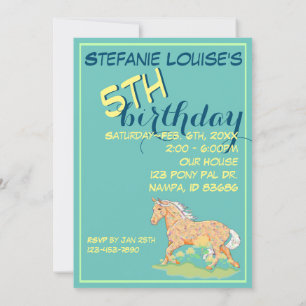 Convite Orange Palomino Birthday III (teal)