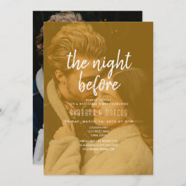 Convite Orange Photo Rehearsal Dinner