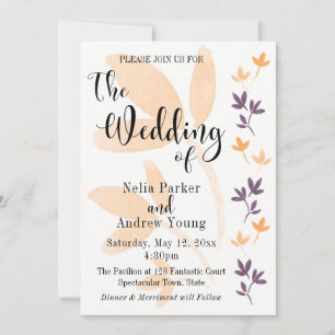 Convite Orange & Plum deixa Bonito casamento tipográfico