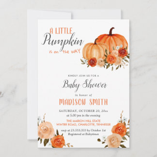 Convite Orange Pumpkins Autumn | CHÁ DE FRALDAS