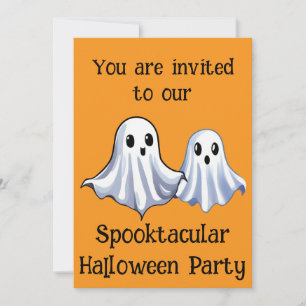 Convite Orange Spooktacular Halloween Festa Fantasma