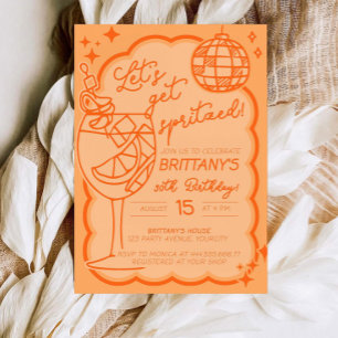 Convite Orange Spritz aniversário de 30 anos Invent, Vamos