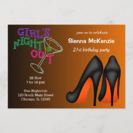 Convite Orange Stilettos aniversário