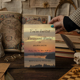 Convite Orange Sunset Retirement Party