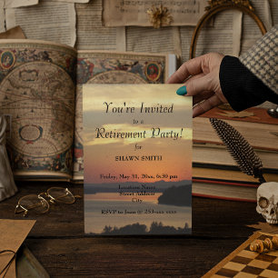 Convite Orange Sunset Retirement Party