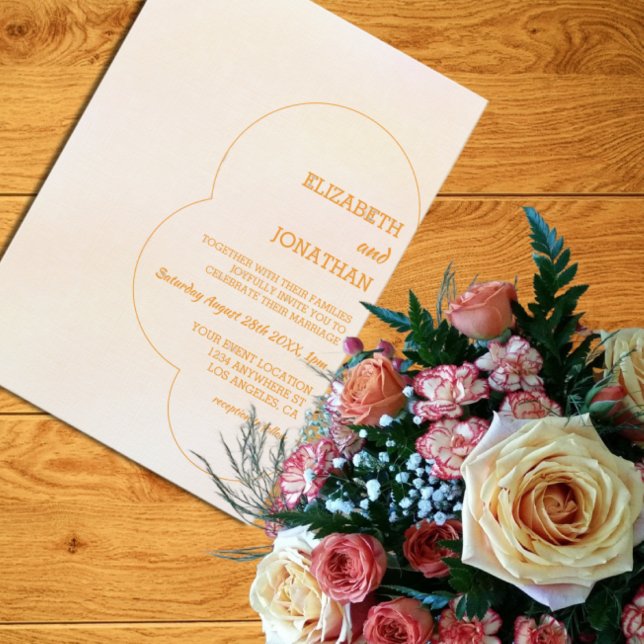 Convite Orange Sunset Wedding (Criador carregado)