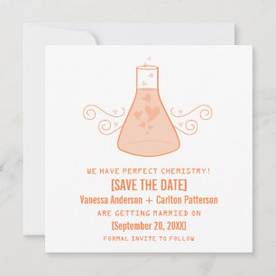 Convite Orange Sweet Chemistry Save the Date Convida