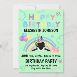 Convite Orca Birthday Party Invitation in Green